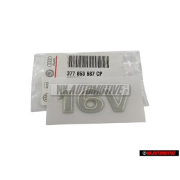 Genuine VW 16V Rear Boot Badge Emblem Chrome - 377853687CP