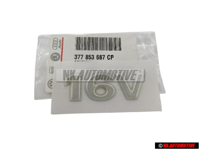 Genuine VW 16V Rear Boot Badge Emblem Chrome - 377853687CP