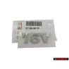 Genuine VW 16V Rear Boot Badge Emblem Chrome - 377853687CP