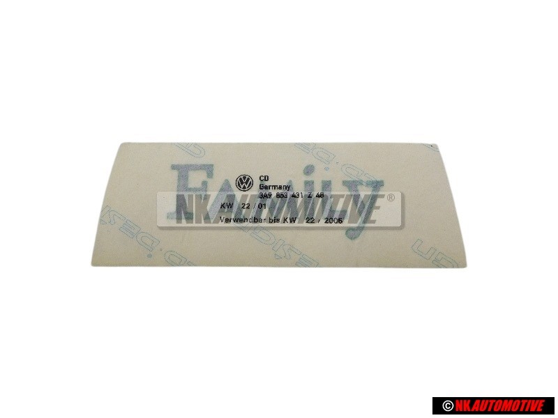 Genuine VW Film Lettering Green/Silver/Blue - 3A9853431 Z48