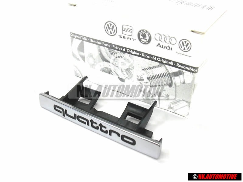 Genuine Audi QUATTRO Front Grill Badge Emblem Chrome - 8L0853736 2ZZ