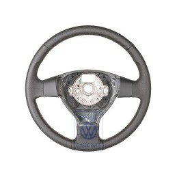 Genuine VW Steering Wheel (Leather) Black/Teak/Black - 3C0419091AKWDE