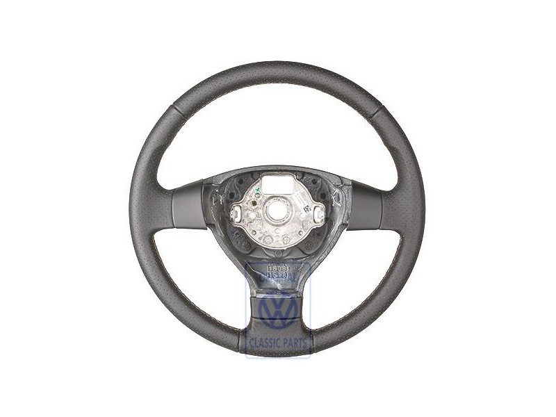 Genuine VW Steering Wheel (Leather) Black/Teak/Black - 3C0419091AKWDE