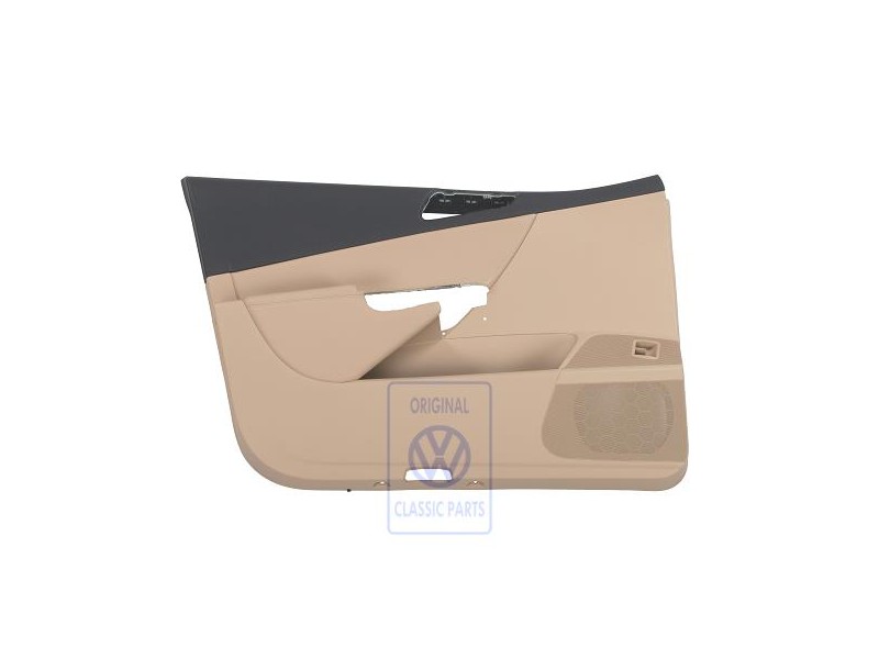 Genuine VW Door Trim (Leatherette) Black/Pure Beige - 3C1867011EBTCK