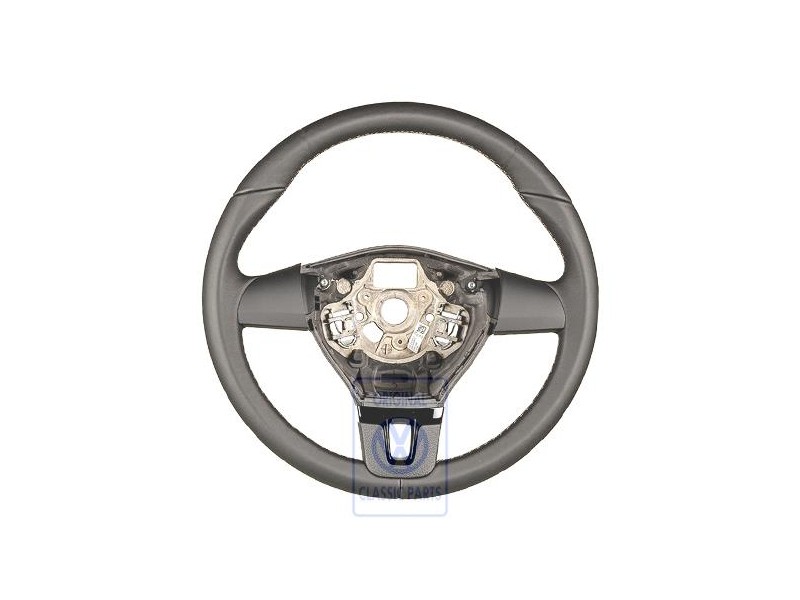 Genuine VW Steering Wheel (Leather) Black/Nougat - 3C8419091ACBFB