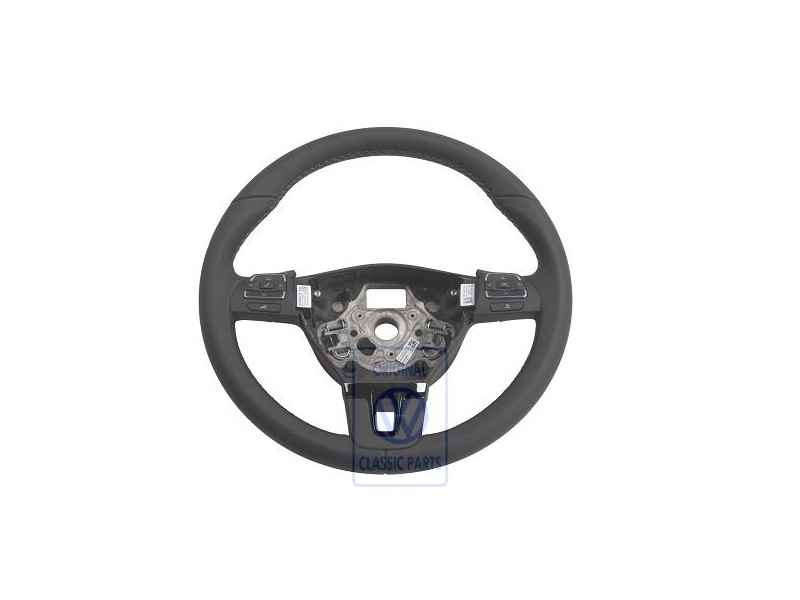 Genuine VW Mult.Steering Wheel (Leather) Black/Nougat - 3C8419091ALBFB