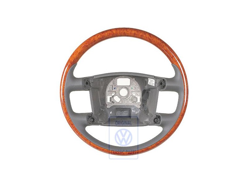 Genuine VW Steering Wheel (Wood/Leather) Anthracite/Eucalyptus - 3D0419091ABQSC