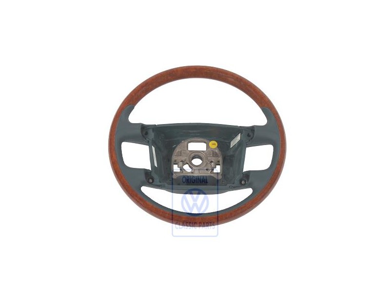 Genuine VW Steering Wheel (Wood/Leather) Petrol/Eucalyptus - 3D0419091ABQSF