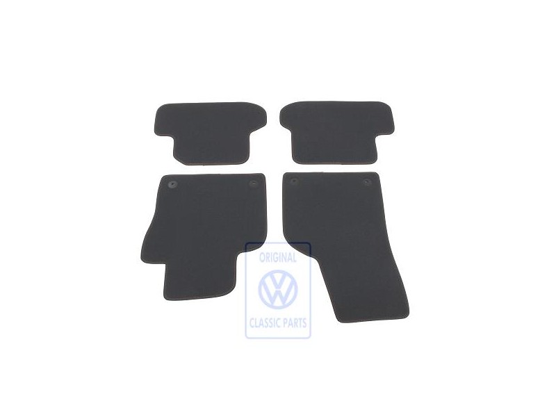 Genuine VW 1 Set Foot Mats Black/Orbitblue - 5C1863011AKHFL