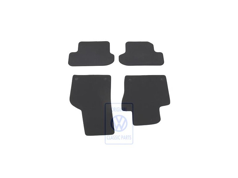 Genuine VW 1 Set Foot Mats Titanium Black/Black - 5C1863011C EOM