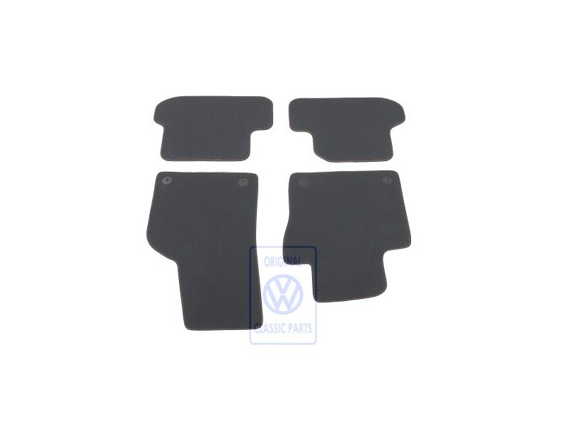 Genuine VW 1 Set Foot Mats Titanium Black/Orange - 5C1863011C KMX