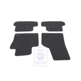 Genuine VW 1 Set Foot Mats Flannel Grey/Blue - 5C1863011P KMX