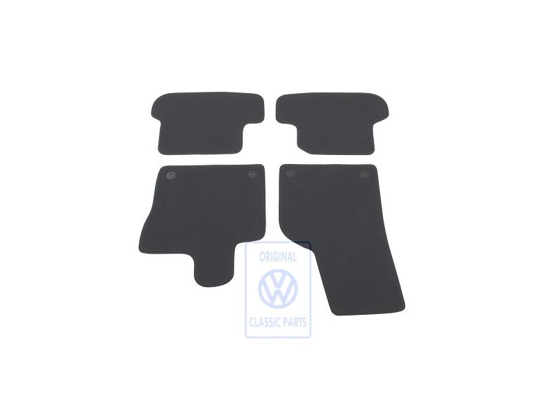 Genuine VW 1 Set Foot Mats Titanium Black/Black/Sioux - 5C1863011R AMQ