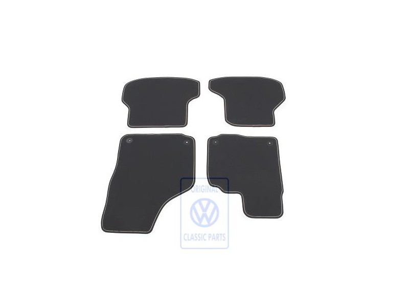Genuine VW 1 Set Foot Mats Titanium Black/Pepper Beige - 5K7863011C VIR