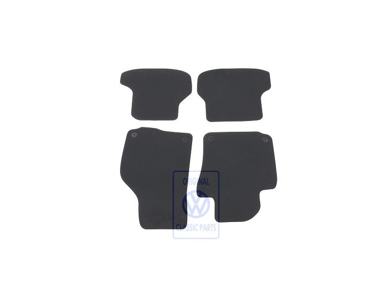 Genuine VW 1 Set Foot Mats Titanium Black/Black - 5K7863011 EOM