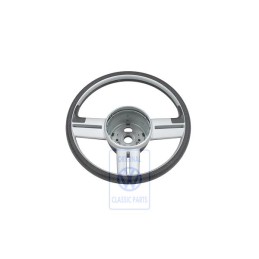 Genuine VW Sports Steering Wheel Satin Black/Chrom - 6E0419091A JMG