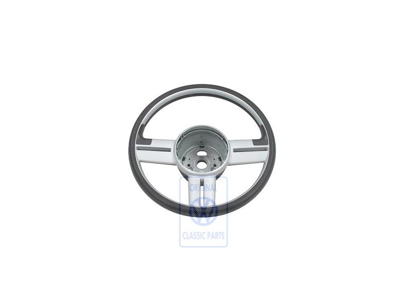 Genuine VW Sports Steering Wheel Satin Black/Chrom - 6E0419091A JMG