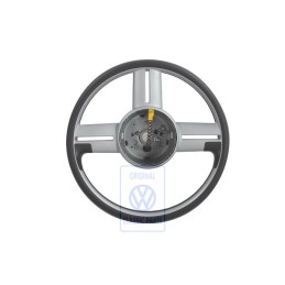 Genuine VW Sports Steering Wheel Satin Black/Chrom - 6E0419091B JMG