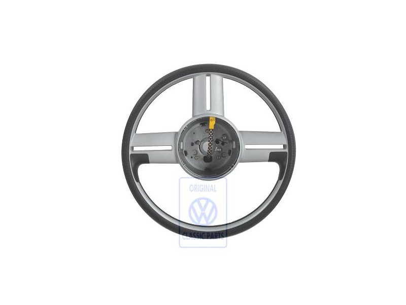 Genuine VW Sports Steering Wheel Satin Black/Chrom - 6E0419091B JMG