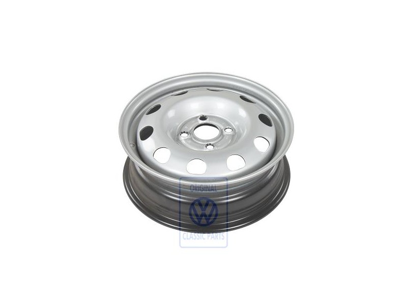 Genuine VW Steel Rim Chrome Coloured Metallic - 6E0601027A 091