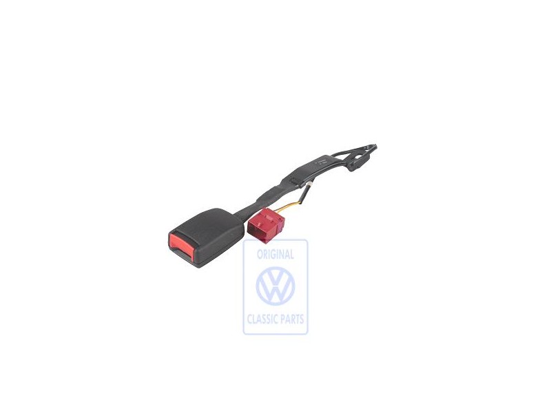 Genuine VW Belt Latch Satin Black/Fire Red - 6E2857756 FCN