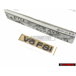 Genuine VW V6 FSI Rear Boot Trunk Badge Emblem Dark Chrome - 3C0853675AAL85