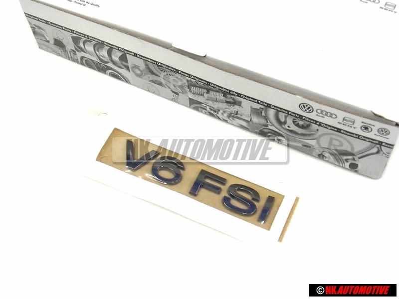 Genuine VW V6 FSI Rear Boot Trunk Badge Emblem Dark Chrome - 3C0853675AAL85