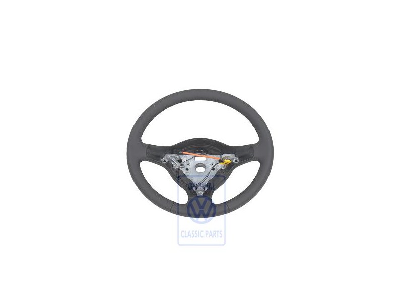 Genuine VW Steering Wheel (Leather) Black - 6N0419091L E74