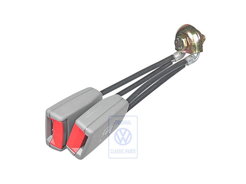 Genuine VW Double Belt Latch Flannel Grey/Fire Red - 6N0857488 FCP