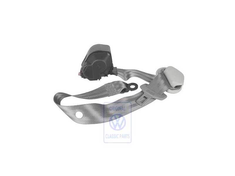 Genuine VW Three-Point Safety Belt Flannel Grey - 6N0857806A HCQ