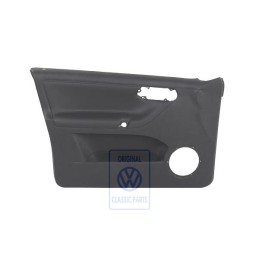 Genuine VW Door Panel Trim (Leather) Black - 6N4867011DCEGX