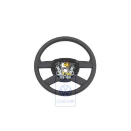 Genuine VW Steering Wheel (Leather) Black/Orbitblue - 6Q0419091M HCC