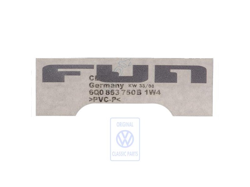 Genuine VW Film Lettering Silver - 6Q0853750B 1W4