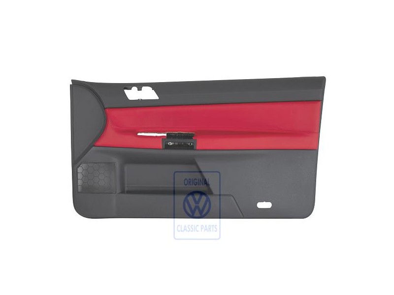 Genuine VW Door Panel Trim (Leather) Yellow/Anthracite - 6Q3867012ERQMV