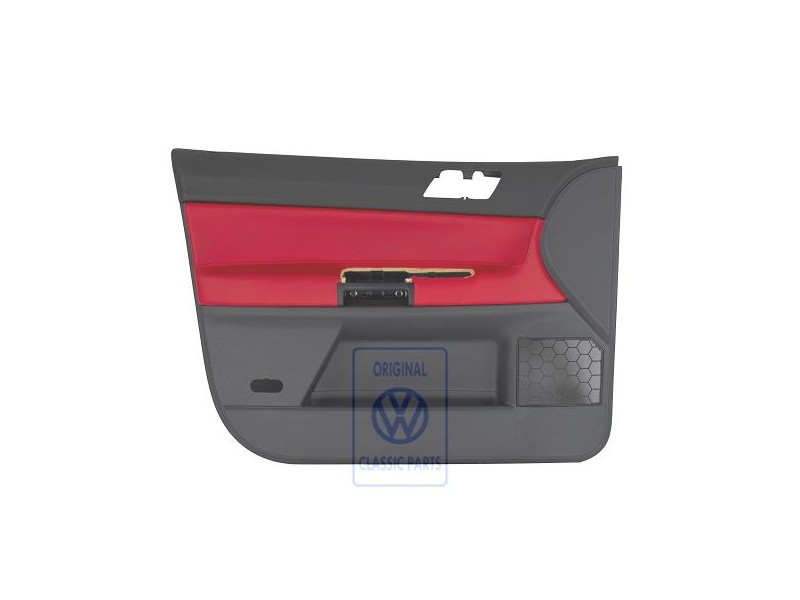 Genuine VW Door Panel Trim (Leather) Yellow/Anthracite - 6Q4867011HKQMV