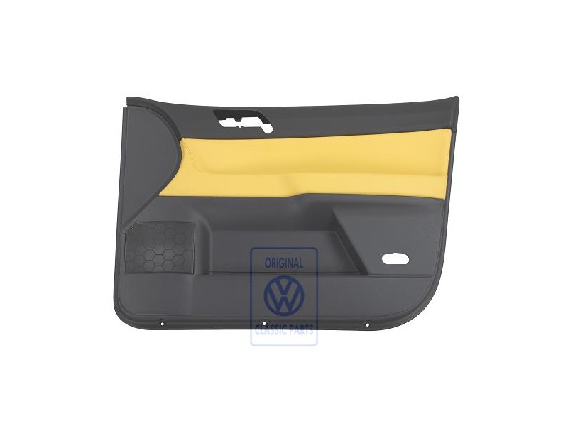 Genuine VW Door Panel Trim (Leather) Yellow/Anthracite - 6Q4867012GJQMV