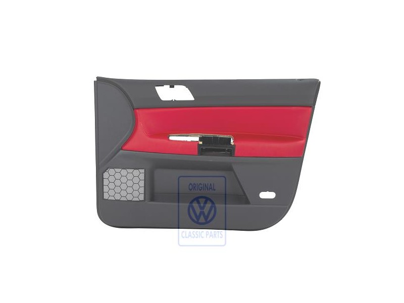 Genuine VW Door Panel Trim (Leather) Flash Red/Anthracite - 6Q4867012GKQMU