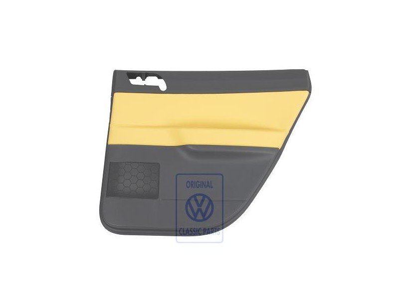 Genuine VW Door Panel Trim (Leather) Yellow/Anthracite - 6Q6867212FTQMV
