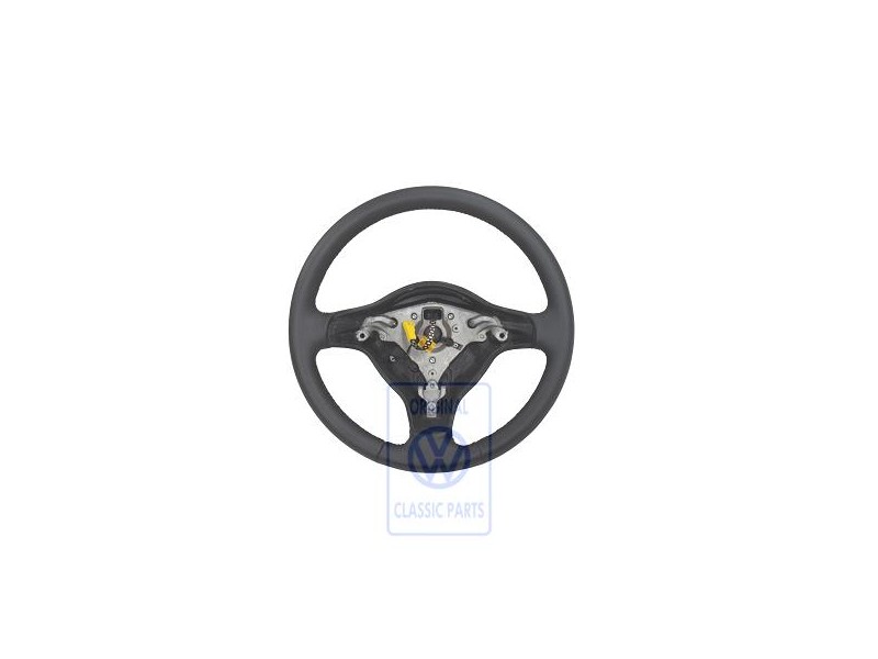 Genuine VW Steering Wheel (Leather) Black - 6X0419091G E74