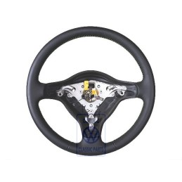 Genuine VW Steering Wheel (Leather) Black/Fantasia Green - 6X0419091G HYN