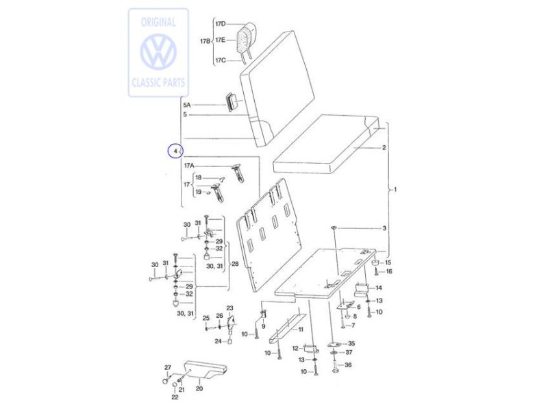 Genuine VW Backrest Cushion With Cover - 701070222A