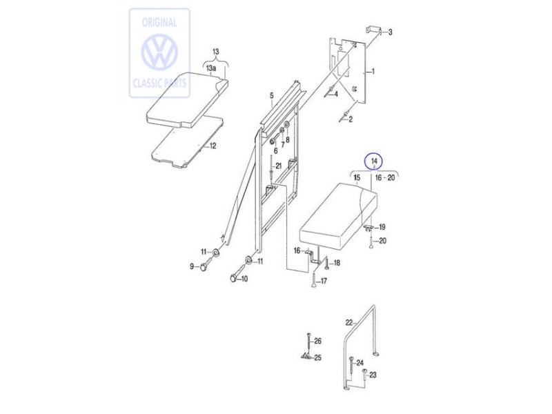 Genuine VW Bed Upholstery - 701070246C