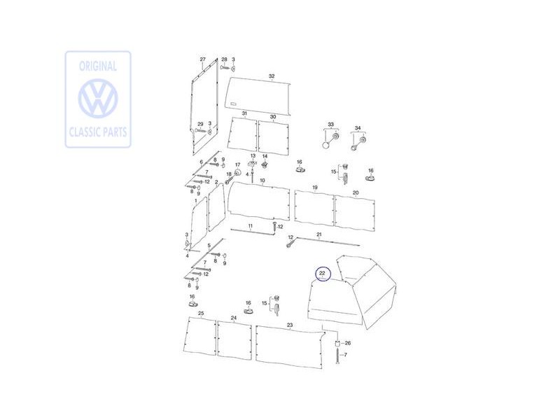 Genuine VW Curtain For Cab - 701070409A
