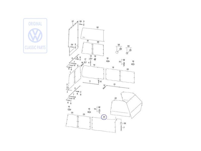 Genuine VW Curtain For Side Window - 701070411A