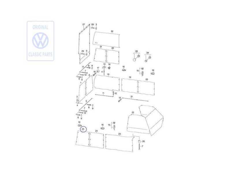 Genuine VW Curtain For Side Window - 701070412E