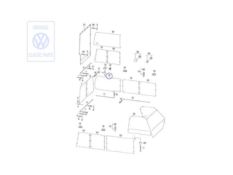 Genuine VW Curtain For Side Window - 701070416E