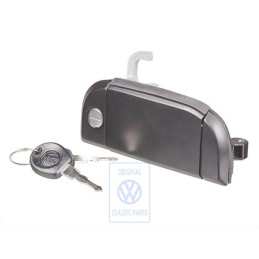 Genuine VW Door Handle, Outer, Black - 701837206