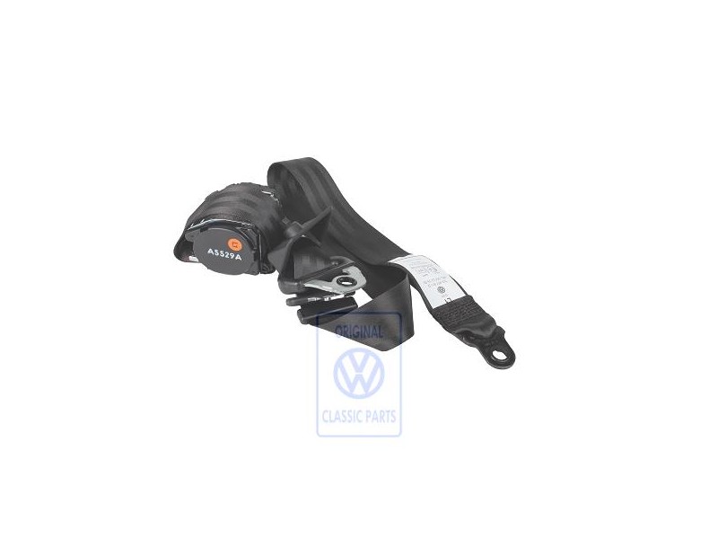Genuine VW Three-Point Safety Belt Satin Black - 705857811D 01C