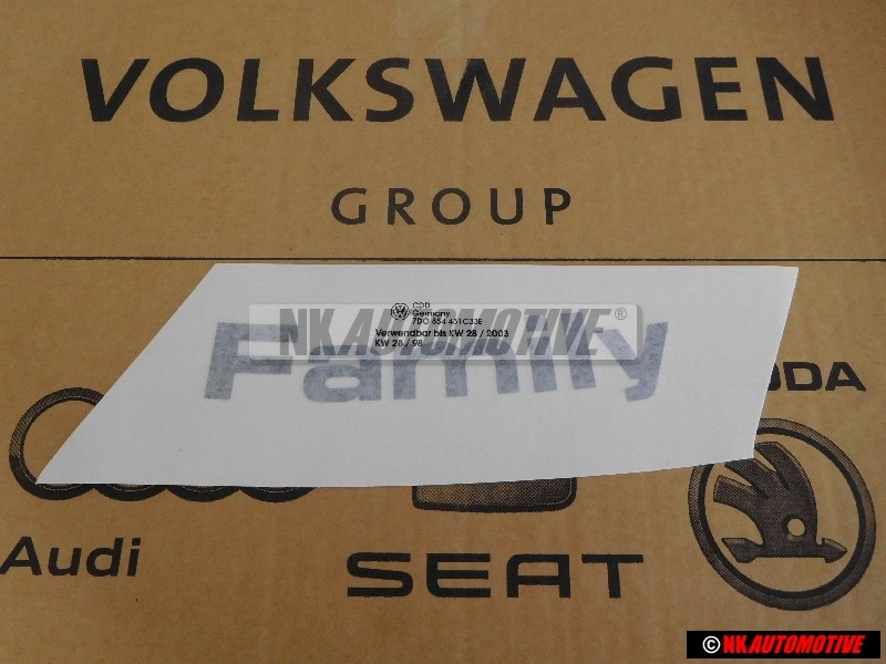 Genuine VW Film Lettering Anthracite/Silver - 7D0854431C 33E