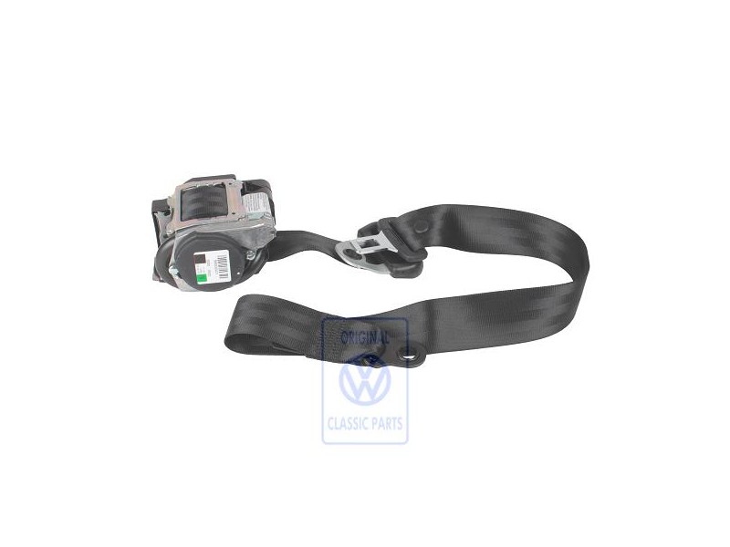 Genuine VW Three-Point Safety Belt Satin Black - 7D0857806 01C